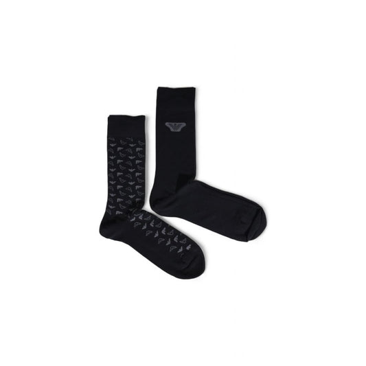 Emporio Armani Underwear Black Cotton Sock Emporio Armani Underwear Black