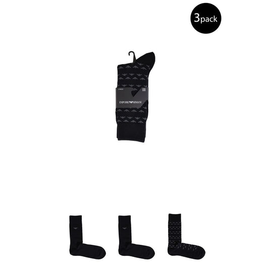 Emporio Armani Underwear Black Cotton Sock Emporio Armani Underwear Black
