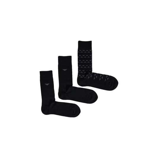 Emporio Armani Underwear Black Cotton Sock Emporio Armani Underwear Black