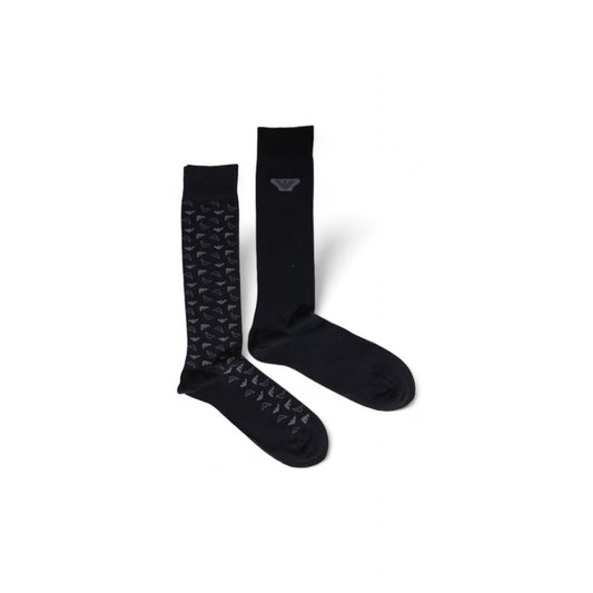 Emporio Armani Underwear Black Cotton Sock Emporio Armani Underwear Light Gray
