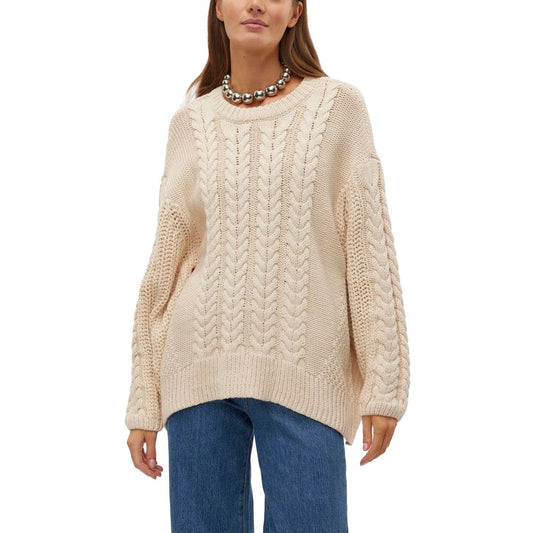 Vero Moda Beige Cotton Sweater Vero Moda Gray