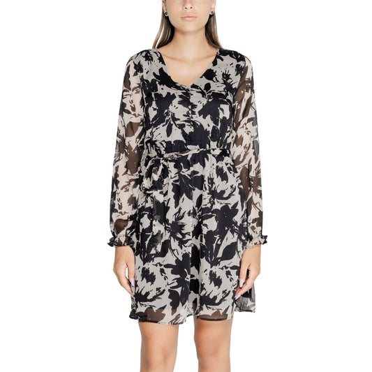 Jacqueline De Yong Black Recycled Polyester Dress Jacqueline De Yong Gray
