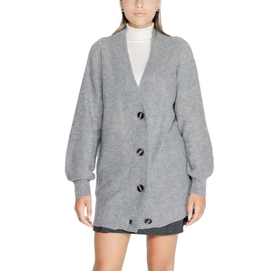 Jacqueline De Yong Gray Polyester Sweater Jacqueline De Yong Dark Gray