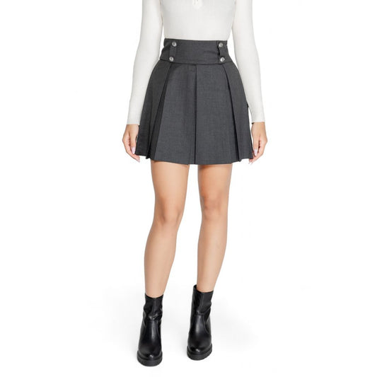 Morgan De Toi Gray Polyester Skirt Morgan De Toi Light Gray