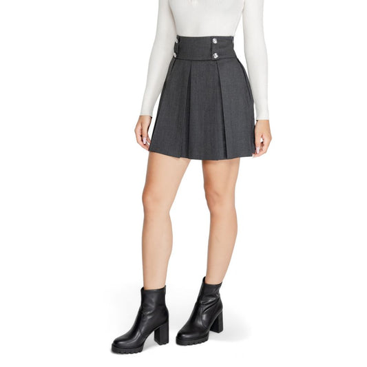Morgan De Toi Gray Polyester Skirt Morgan De Toi Light Gray