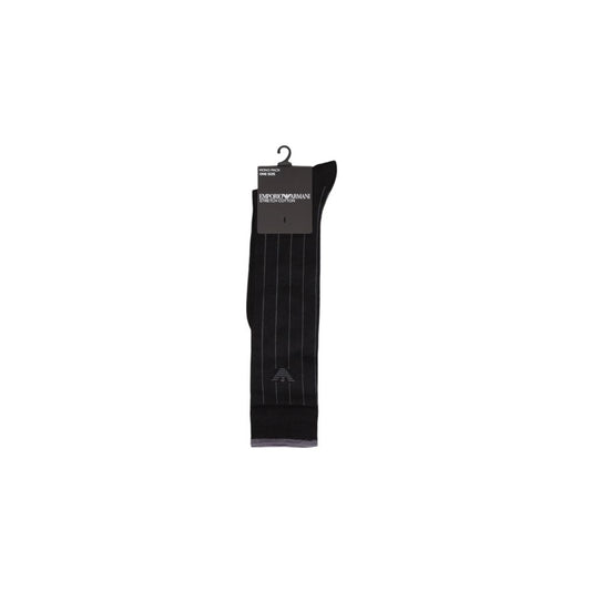 Emporio Armani Underwear Black Cotton Sock Emporio Armani Underwear Black