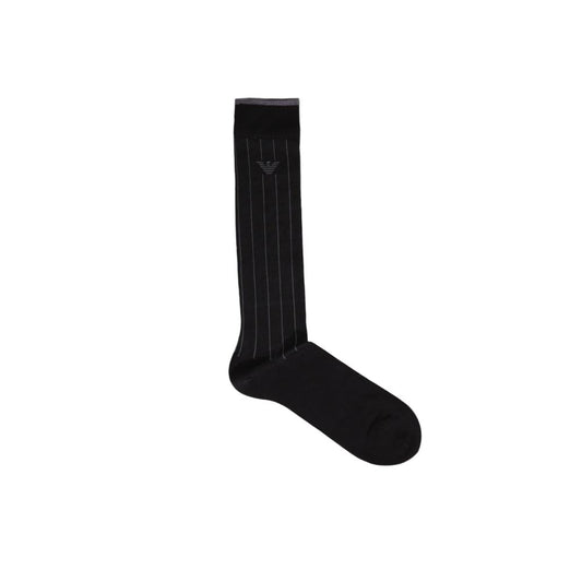Emporio Armani Underwear Black Cotton Sock Emporio Armani Underwear Black