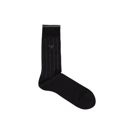 Emporio Armani Underwear Black Cotton Sock Emporio Armani Underwear Black