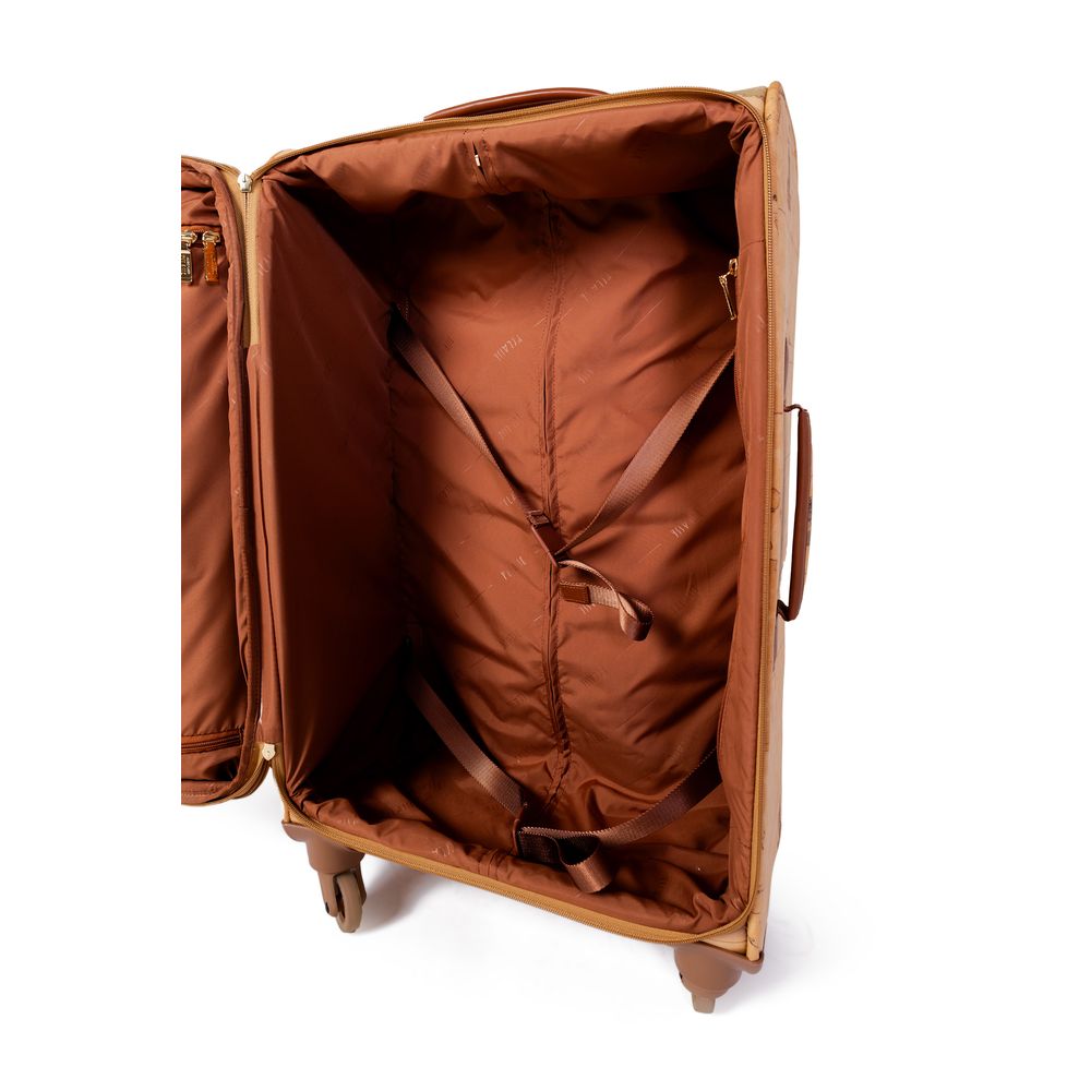 Front view with bag zipped and handles upright.