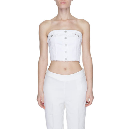Tommy Hilfiger Jeans White Recycled Cotton Tops & T-Shirt