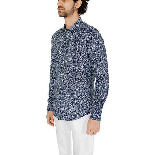 Antony Morato Blue Cotton Shirt Antony Morato Gray