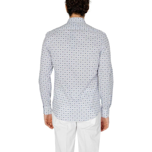 Antony Morato Blue Cotton Shirt Antony Morato Light Gray