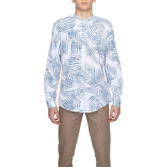 Antony Morato Blue Cotton Shirt Antony Morato Dim Gray