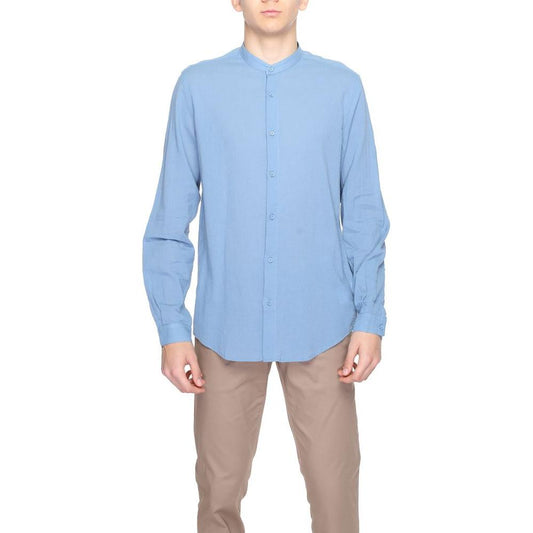 Antony Morato Blue Cotton Shirt Antony Morato Light Steel Blue