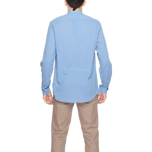 Antony Morato Blue Cotton Shirt Antony Morato Dark Gray