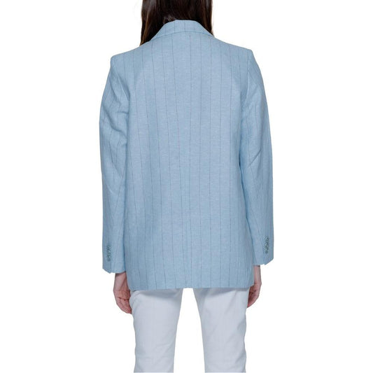 Vero Moda Light Blue Linen Suits & Blazer Vero Moda Dark Gray