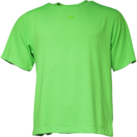Dolce & Gabbana Green Logo Round Neck Short Sleeves T-shirt Dolce & Gabbana Dark Sea Green