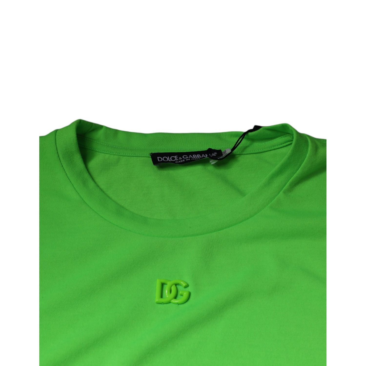 Dolce & Gabbana Green Logo Round Neck Short Sleeves T-shirt