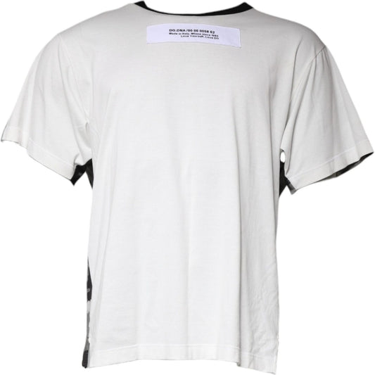 Dolce & Gabbana White Camouflage Cotton Round Neck T-shirt Dolce & Gabbana Lavender