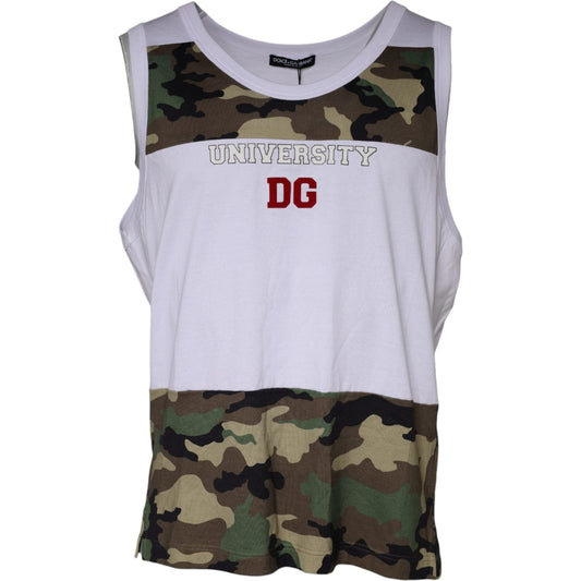 Dolce & Gabbana White Camouflage Tank Sleeveless T-shirt Dolce & Gabbana Gray