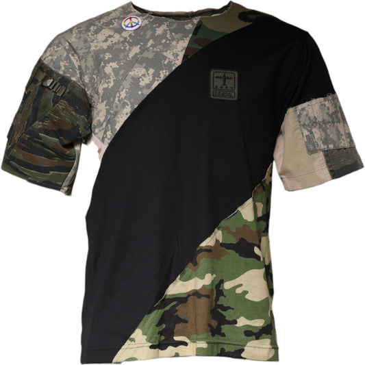 Dolce & Gabbana Multicolor Camouflage Cotton Round Neck T-shirt Dolce & Gabbana Black