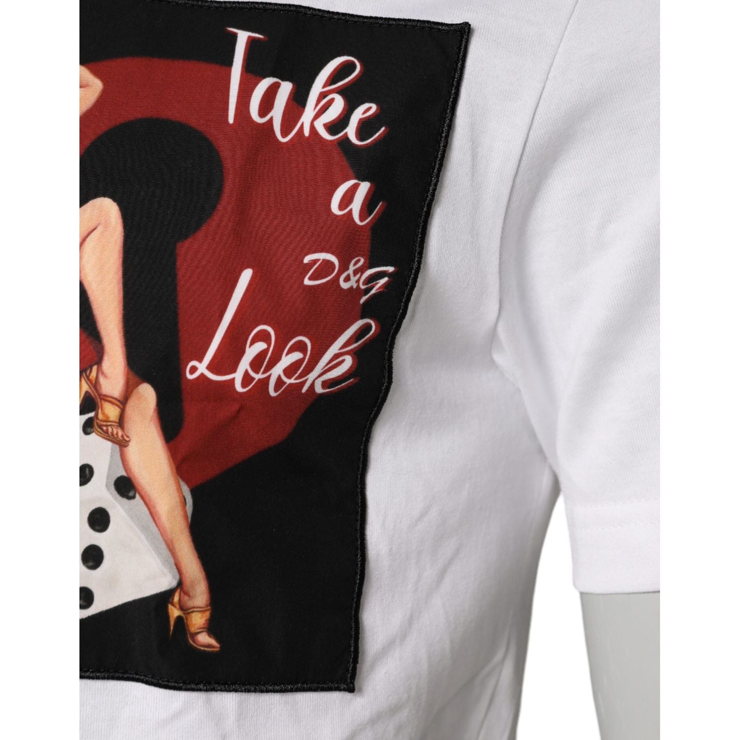Dolce & Gabbana White Graphic Print Cotton Crew Neck T-shirt