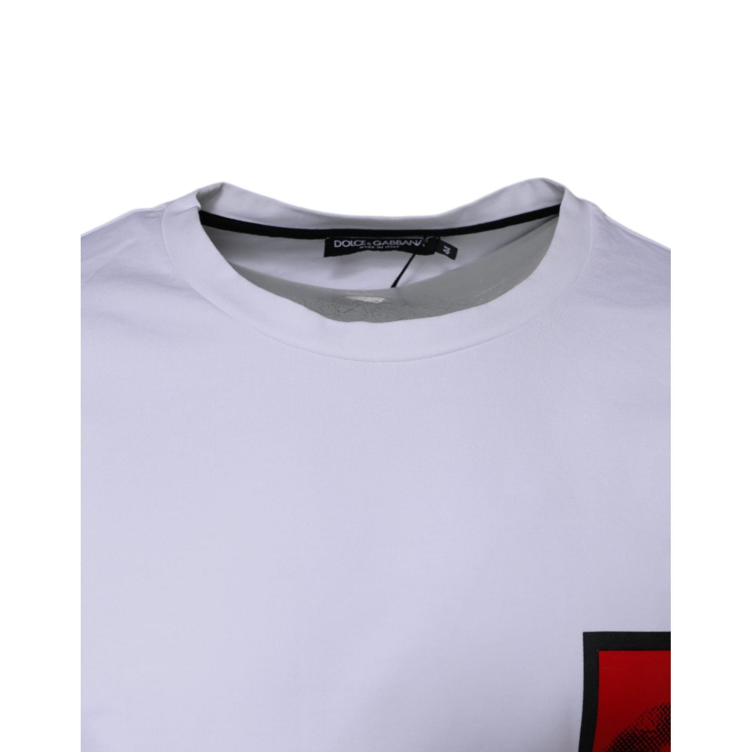 Dolce & Gabbana White Red Lips Print Cotton T-shirt