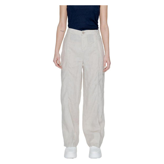 Street One Beige Linen Jeans & Pant Street One Gray