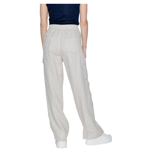 Street One Beige Linen Jeans & Pant Street One Gray