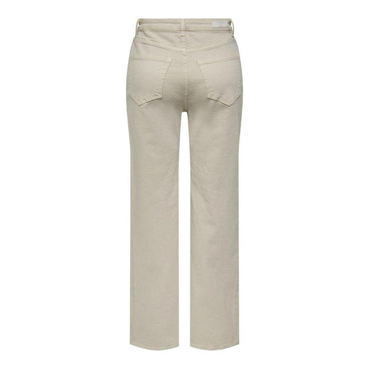 Only Beige Cotton Jeans & Pant Only Gray