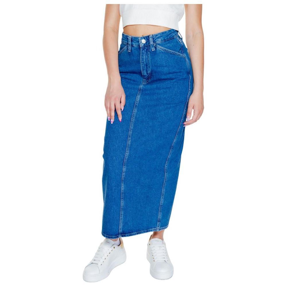 Calvin Klein Jeans Blue Cotton Long Skirt