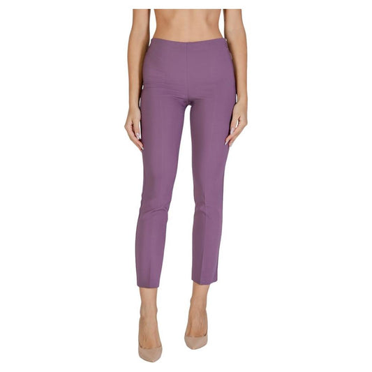 Sandro Ferrone Purple Polyester Jeans & Pant Sandro Ferrone Slate Gray