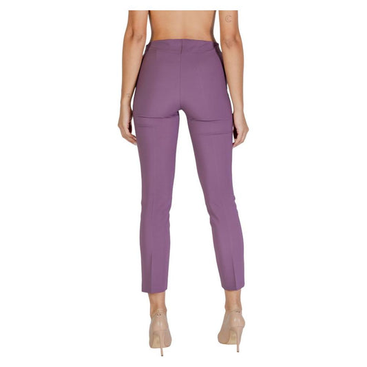 Sandro Ferrone Purple Polyester Jeans & Pant Sandro Ferrone Slate Gray