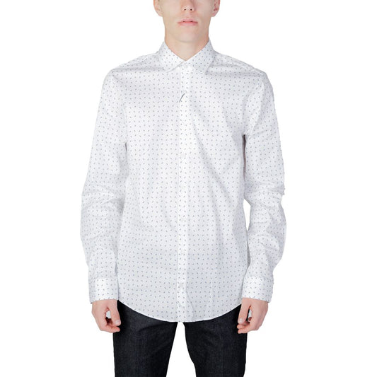 Calvin Klein White Cotton Shirt Calvin Klein Light Gray