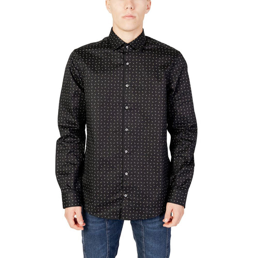 Calvin Klein Black Cotton Shirt Calvin Klein Dark Slate Gray