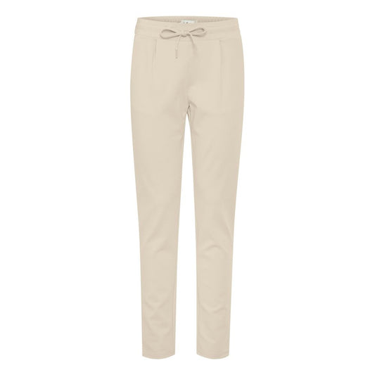 ICHI Beige Polyester Jeans & Pant ICHI Light Gray