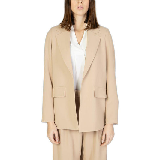 Sandro Ferrone Beige Polyester Suits & Blazer Sandro Ferrone Wheat