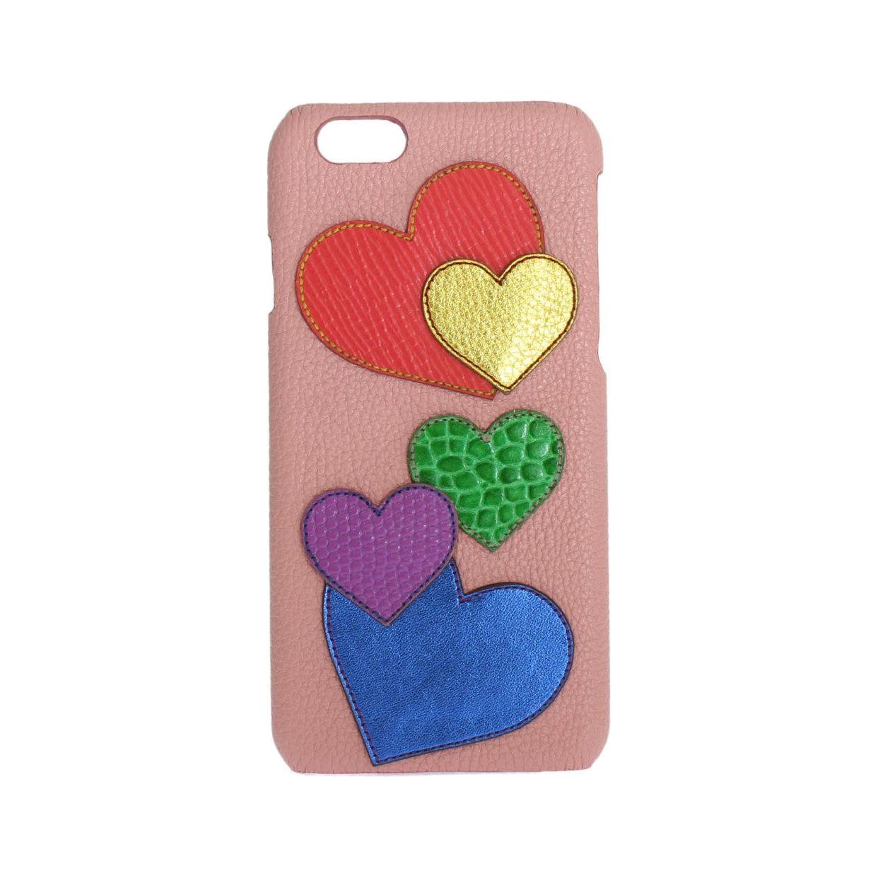 Dolce & Gabbana Pink Leather Heart Phone Cover