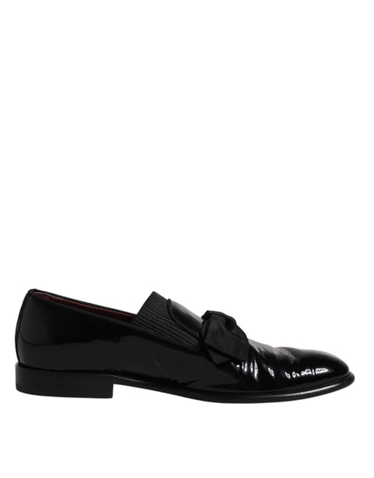 Dolce & Gabbana Black Leather Loafers Men Formal Dress Shoes Dolce & Gabbana Black