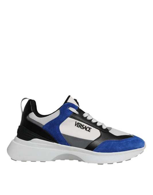 Versace Multicolor Canvas Quad Fabric Medusa Low Top Sneakers Shoes Versace Dark Slate Gray