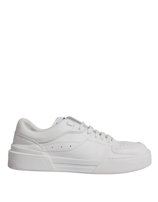 Dolce & Gabbana White Miami Leather Low Top Sneakers Shoes Dolce & Gabbana Light Gray
