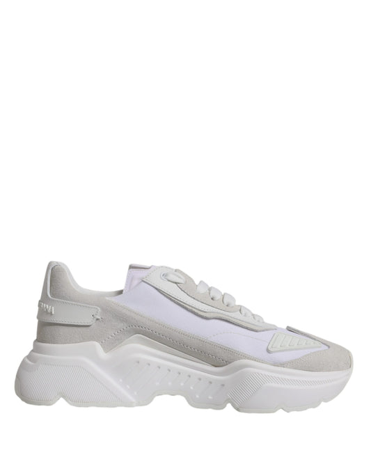 Dolce & Gabbana White Leather Daymaster Low Top Sneakers Shoes Dolce & Gabbana Gray