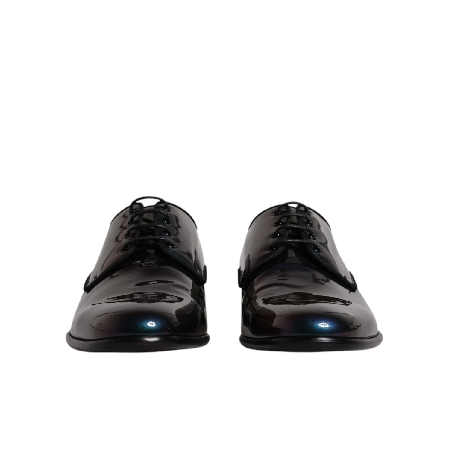 Dolce & Gabbana Peacock Patent Leather Derby Men Dress Shoes