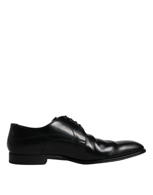 Dolce & Gabbana Black Leather Derby Formal Men Dress Shoes Dolce & Gabbana Black