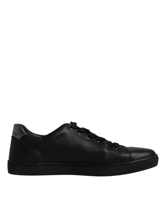 Dolce & Gabbana Black Leather London Heart Men Sneakers Shoes Dolce & Gabbana Black