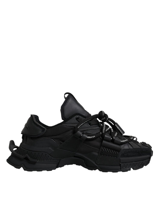 Dolce & Gabbana Black Low Top Space Lace Up Sneakers Shoes Dolce & Gabbana Black