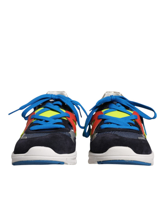 Dolce & Gabbana Multicolor Leather Suede Low Top Sneakers Shoes Dolce & Gabbana Dark Slate Gray