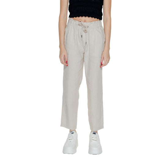 Street One Beige Linen Jeans & Pant Street One Gray