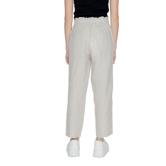 Street One Beige Linen Jeans & Pant Street One Gray