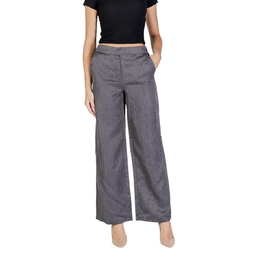 Jacqueline De Yong Gray Polyester Jeans & Pant Jacqueline De Yong Dim Gray